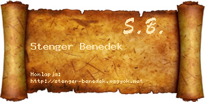 Stenger Benedek névjegykártya