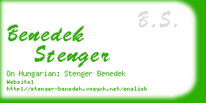 benedek stenger business card